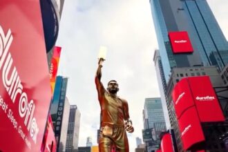 Virat Kohli's lifesize statue unveiled at New York City's iconic landmark, Times Square | FAME DELIVERED