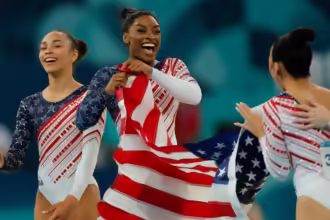 Simone Biles, USA capture gold medal in team final