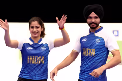 Manu Bhaker-Sarabjot Singh win bronze in 10m air pistol mixed team, India's second medal at Paris 2024