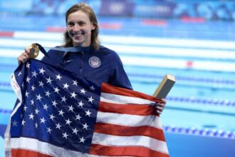 Katie Ledecky becomes the most decorated female Olympic swimmer of all time