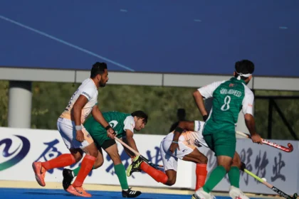 Ind vs Pak Highlights, Asian Champions Trophy 2024: India Beat Pakistan 2-1, Enter Asian Champions Trophy Semis UnbeatenIndia vs Pakistan Hockey Highlights, Asian Champions Trophy 2024: Captain Harmanpreet Singh led from the front as the Indian men's hockey team beat Pakistan 2-1 in their final group game.NDTV Sports DeskUpdated:September 14, 2024 03:16 PM ISTRead Time: 1 min Ind vs Pak Highlights, Asian Champions Trophy 2024: India Beat Pakistan 2-1, Enter Asian Champions Trophy Semis Unbeaten India vs Pakistan Highlights, Men's Hockey, Asian Champions Trophy 2024